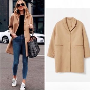 NWOT Everlane Camel Cocoon Coat, Size 00
